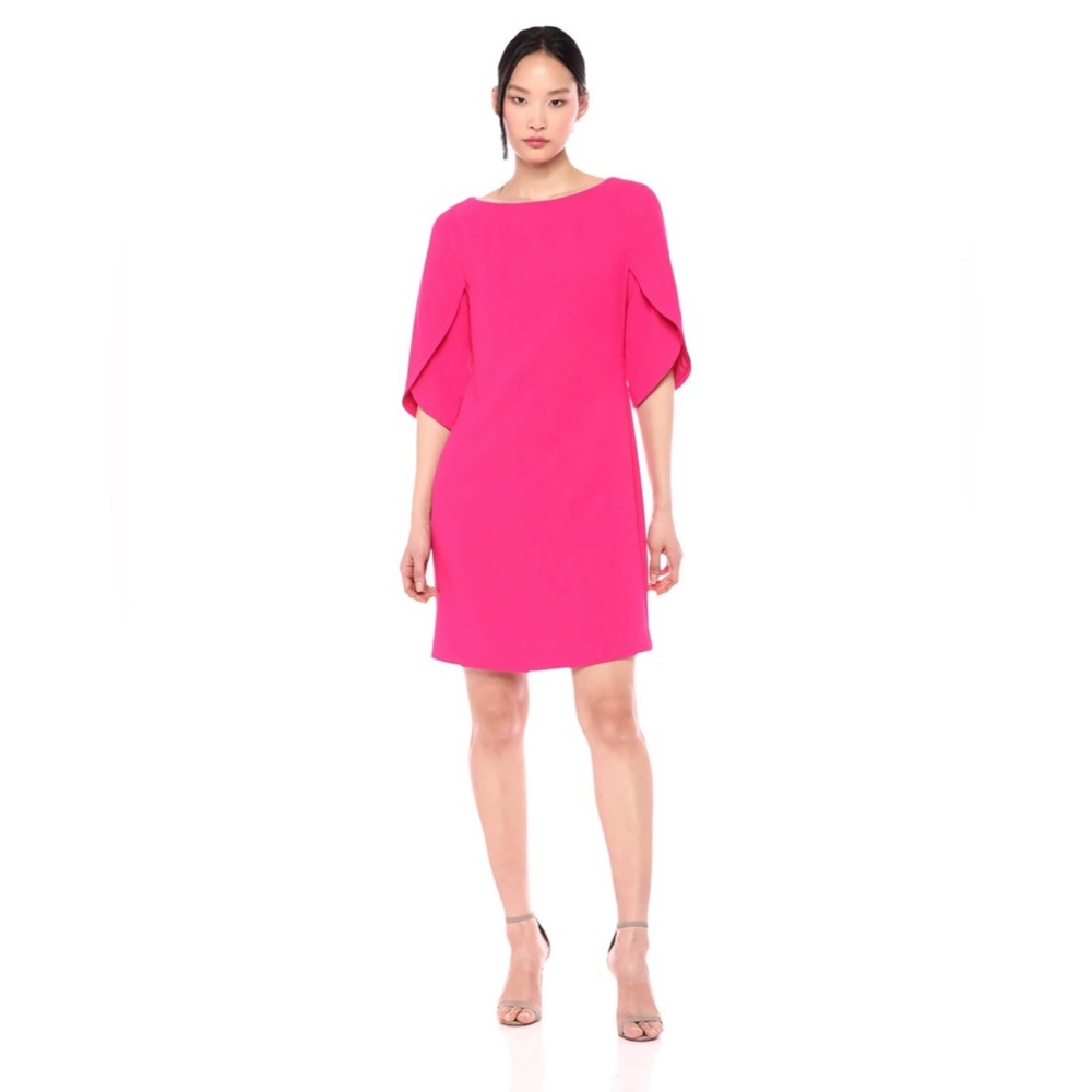 NWT Trina Turk Memorable Open Sleeve Shift Dress Hibiscus Pink